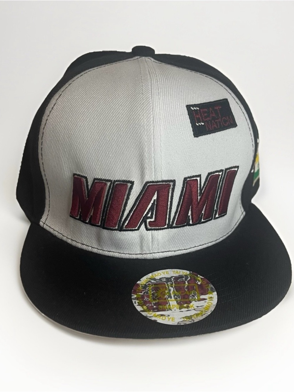 Miami Heat Snapback Cap Hat Patches Black Patches OSFM Heat Nation SunCap New